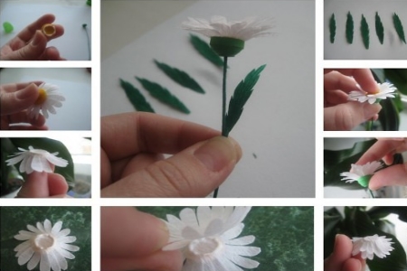 Цветок италмас из гофрированной бумаги