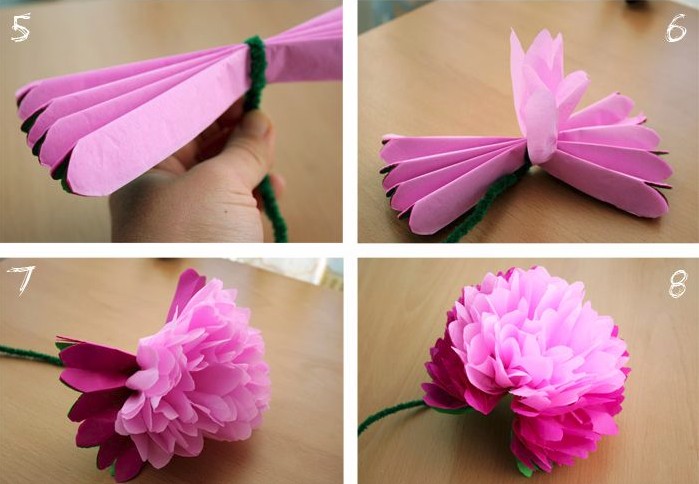 Как сделать большие объемные цветы из бумаги