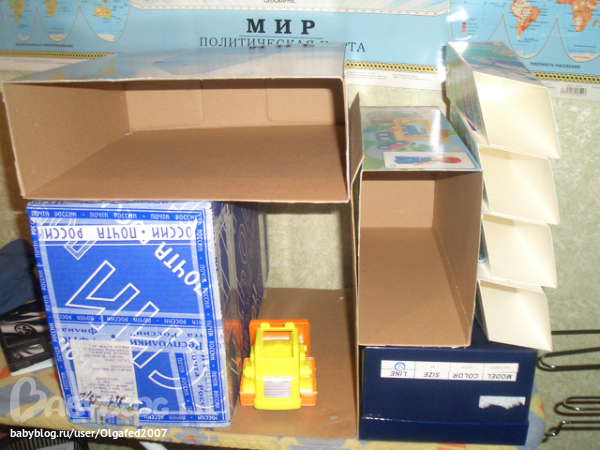 Горка-гараж для машинок своими руками 66